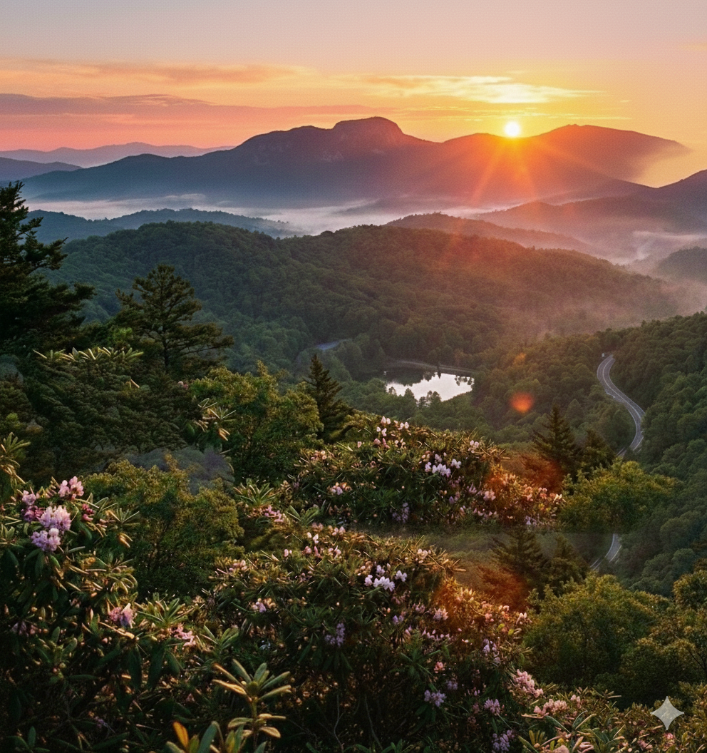 North Carolina landscape with lion representing the Riley Family heritage